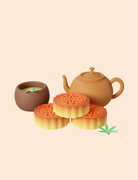 立体中秋节月饼景观
