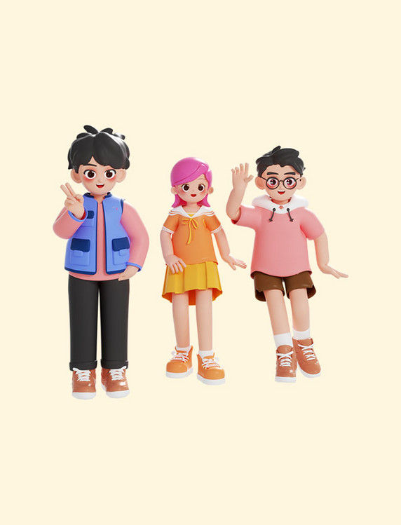 2025蛇年春节3D立体人物