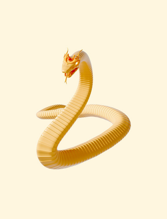 2025蛇年3D立体金蛇贺岁