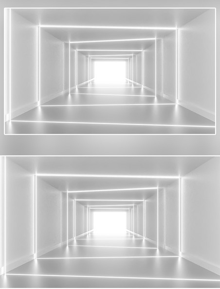 白色未来科技抽象空间C4D场景背景图