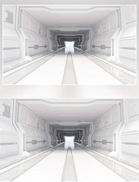 白色3D立体抽象空间建筑通道背景
