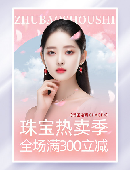 电商黄金珠宝热卖促销购物海报