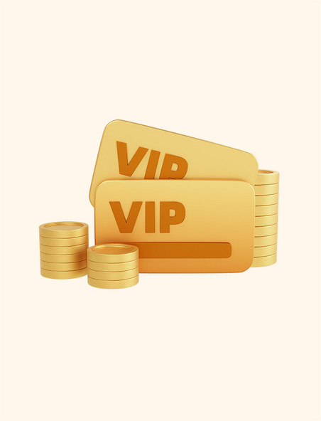 3D立体VIP金卡会员卡png元素免抠元素
