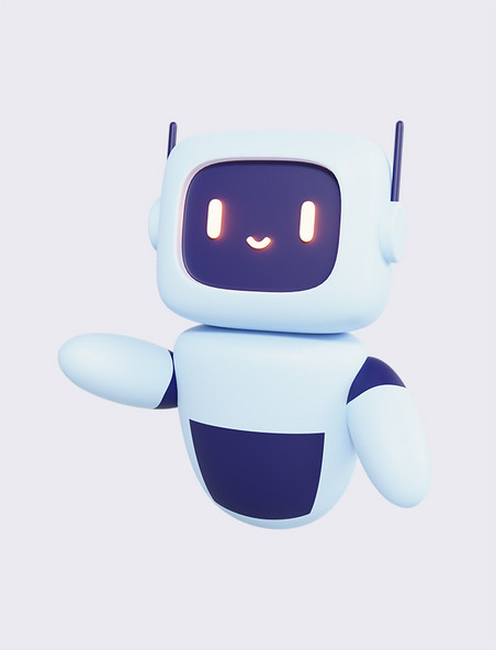 3D立体智能科技机器人png元素