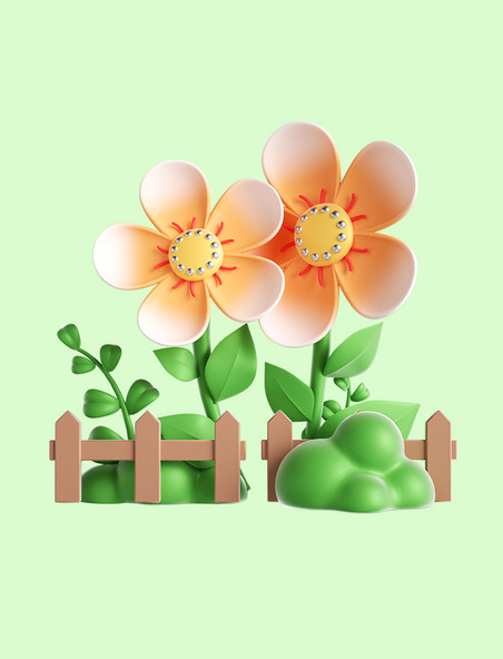 3D春季春天花朵植物3D元素