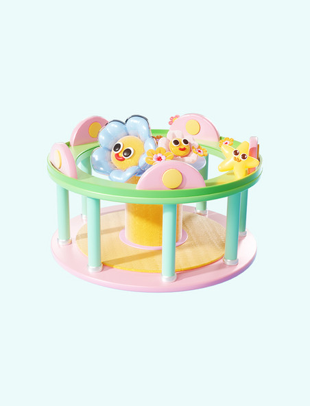 春季春天3D立体户外植物花朵电商展台