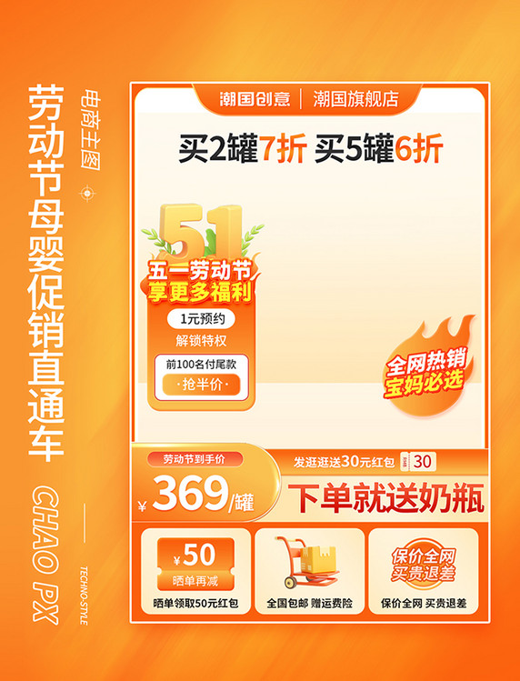51五一劳动节母婴促销直通车主图