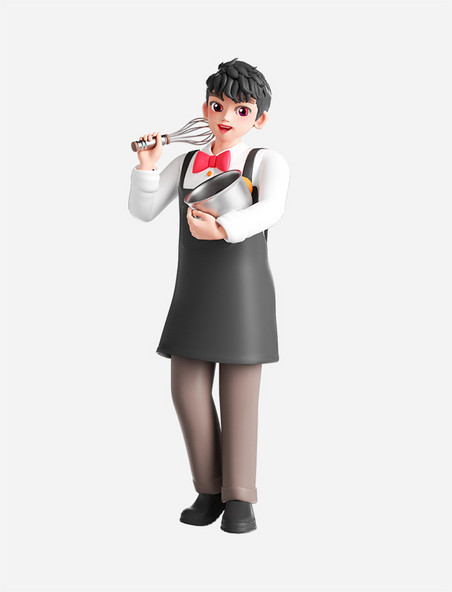 五一劳动节3D立体面点师人物形象设计元素
