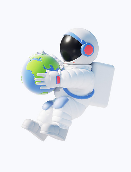 世界航天日航天航空宇航员3D立体卡通人物免抠元素