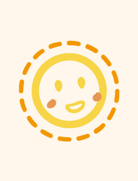 卡通笑脸金色阳光png免扣元素