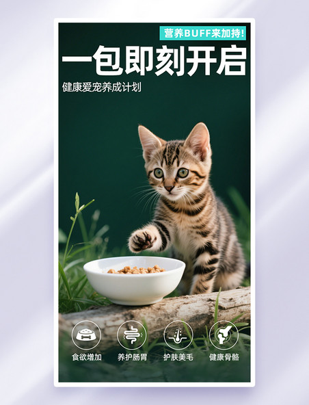 猫咪宠物粮促销活动电商海报