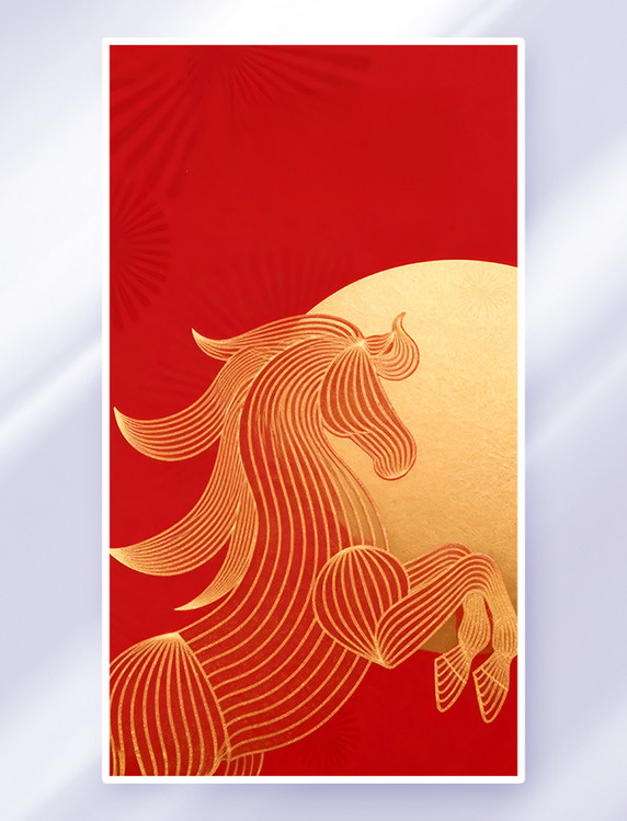 2026年中国风马年简约背景