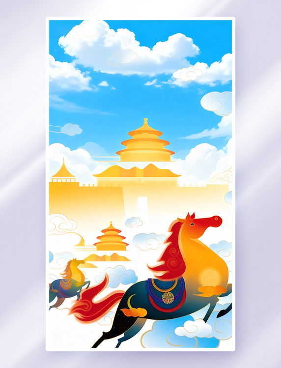 2026年马年传统简约背景