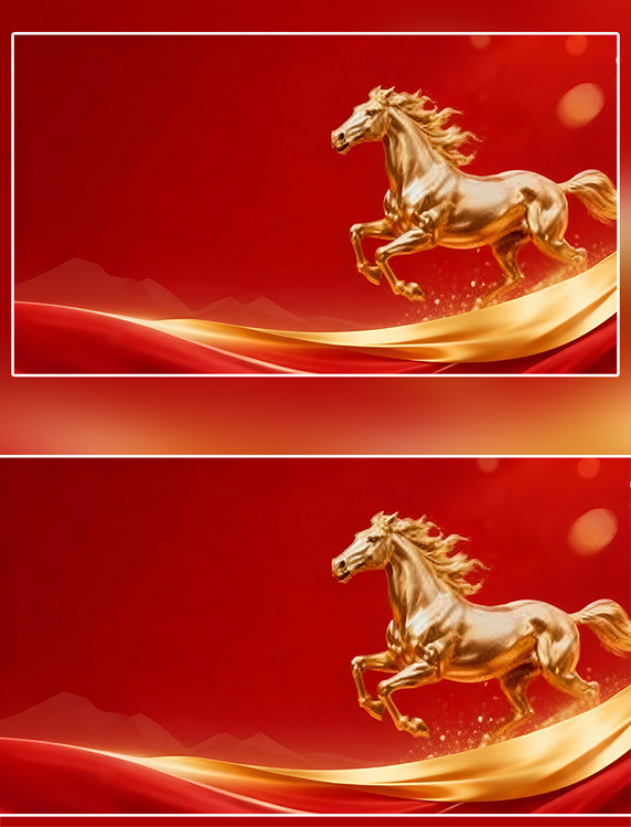 新年马年主KV马年年会主视觉背景