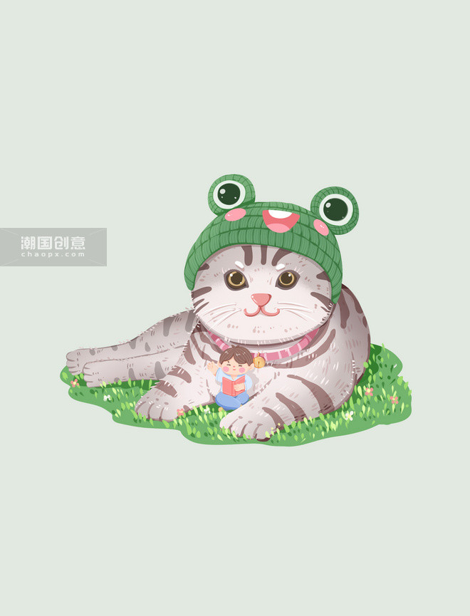 萌宠互动小猫花蝴蝶旅游外出踏青图片 潮国创意