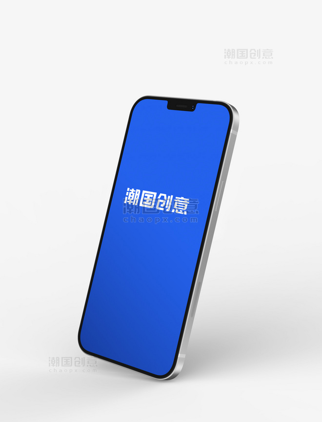 科技感iPhone12样机智能手机模板展示设计蓝色简约风格样机