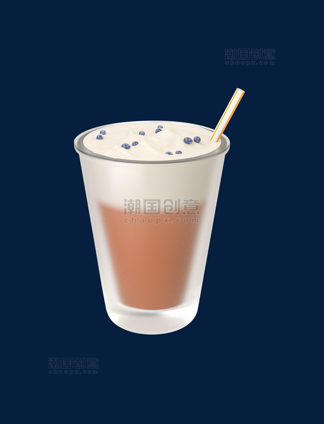 餐饮3D立体饮品饮料奶茶雪顶咖啡