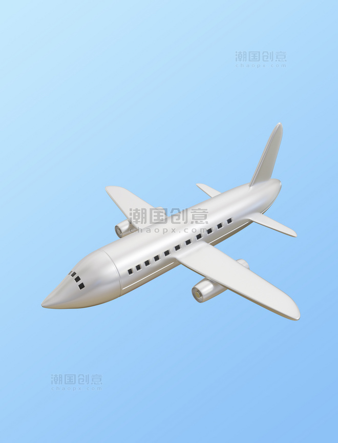 3DC4D立体飞机客机元素