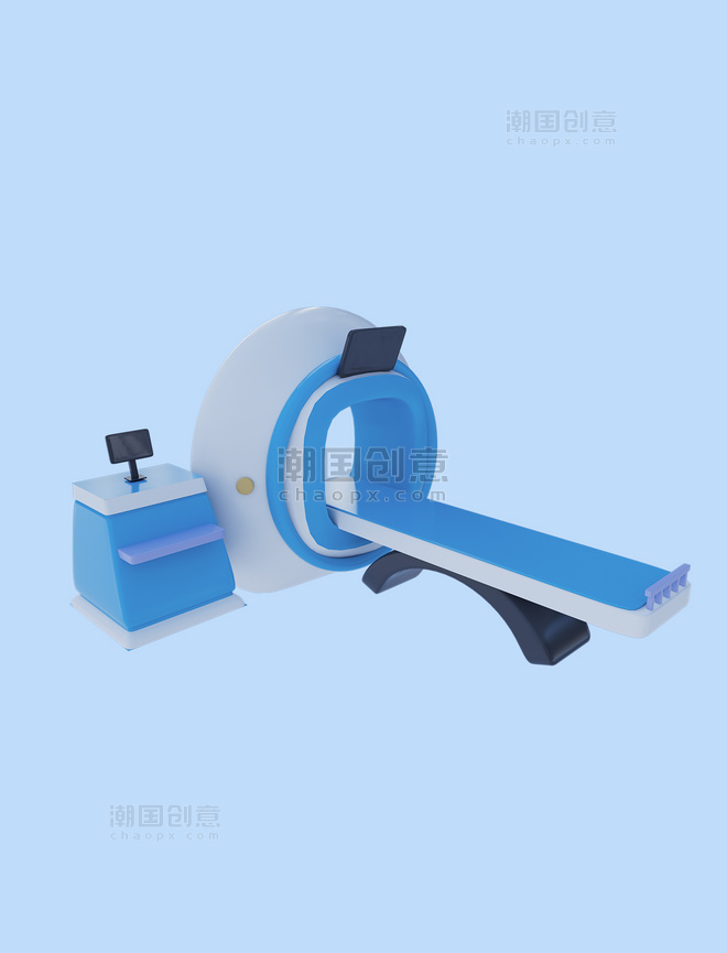 医疗机器蓝白多功能骨科医疗器械3D元素