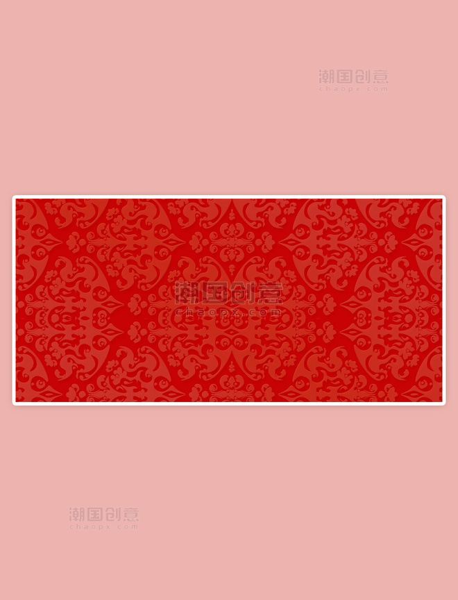 中式花纹底新年红色底纹背景