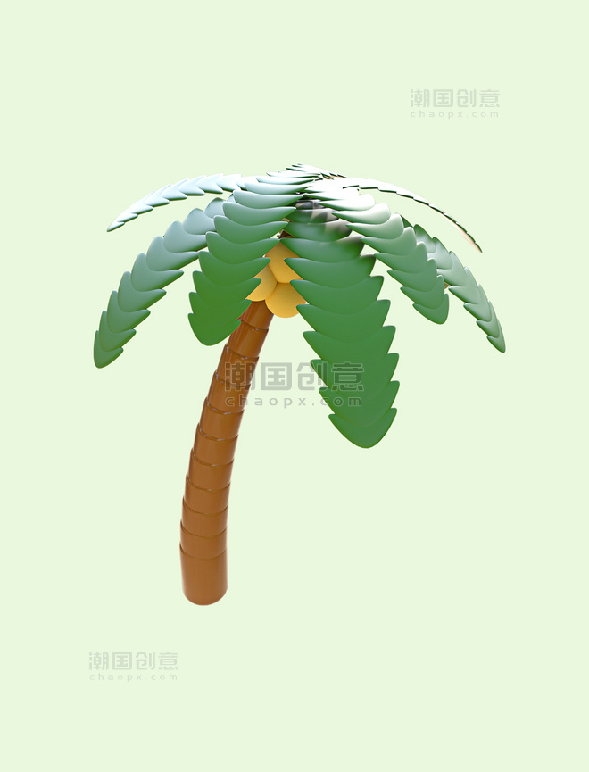 绿色3D夏天夏季树木C4D椰子树植物