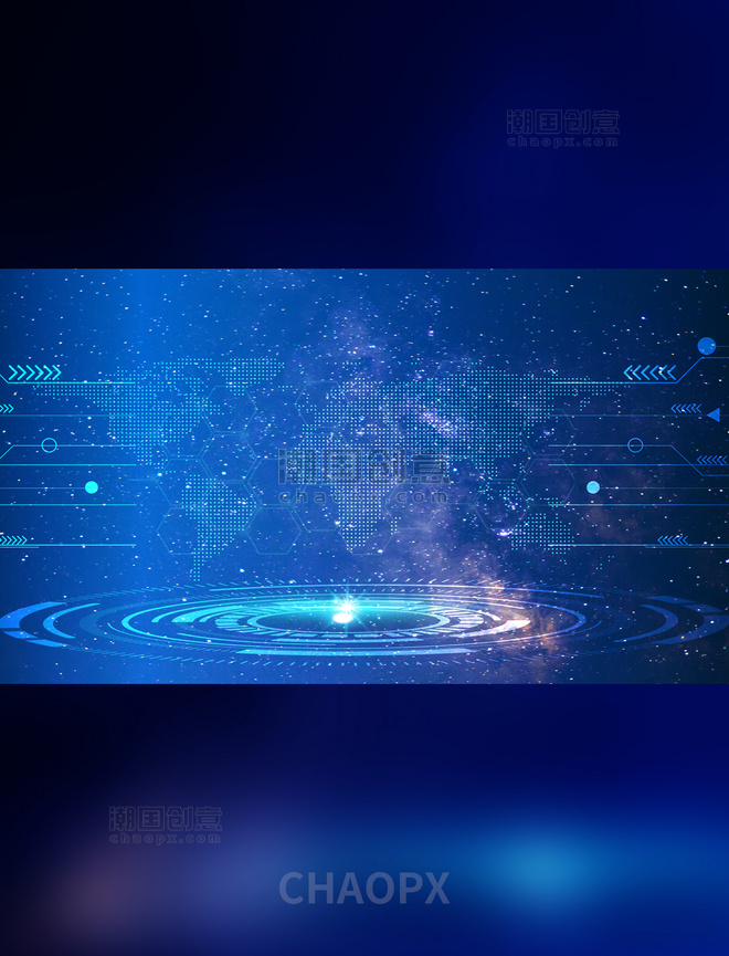 智能互联网商务科技光效线条蓝色大气科技感海报背景