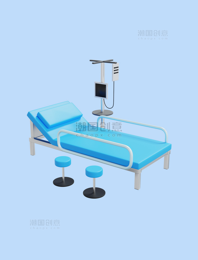 3D医疗机器医用检测医疗床病床挂水