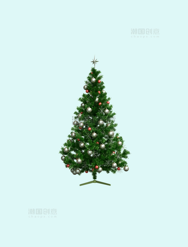 圣诞节圣诞树绿色3D立体