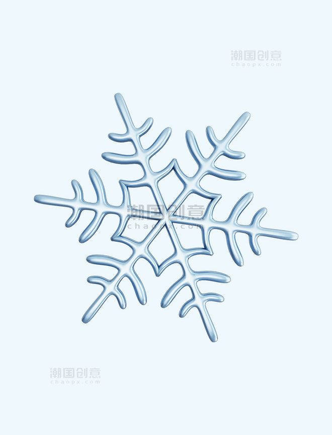 3D立体雪花雪花片元素冬天冬季