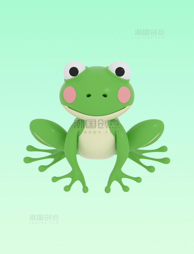 3D立体仿真绿色青蛙
