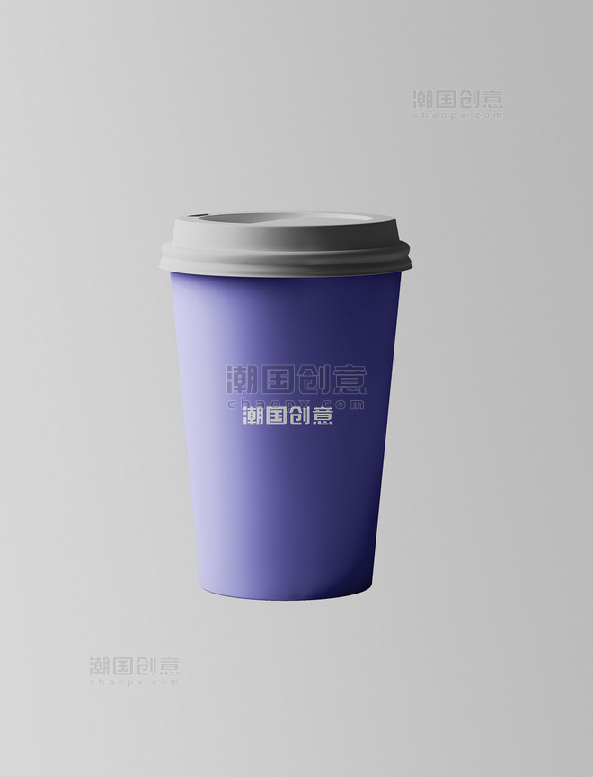 咖啡杯包装展示蓝色个性简洁样机