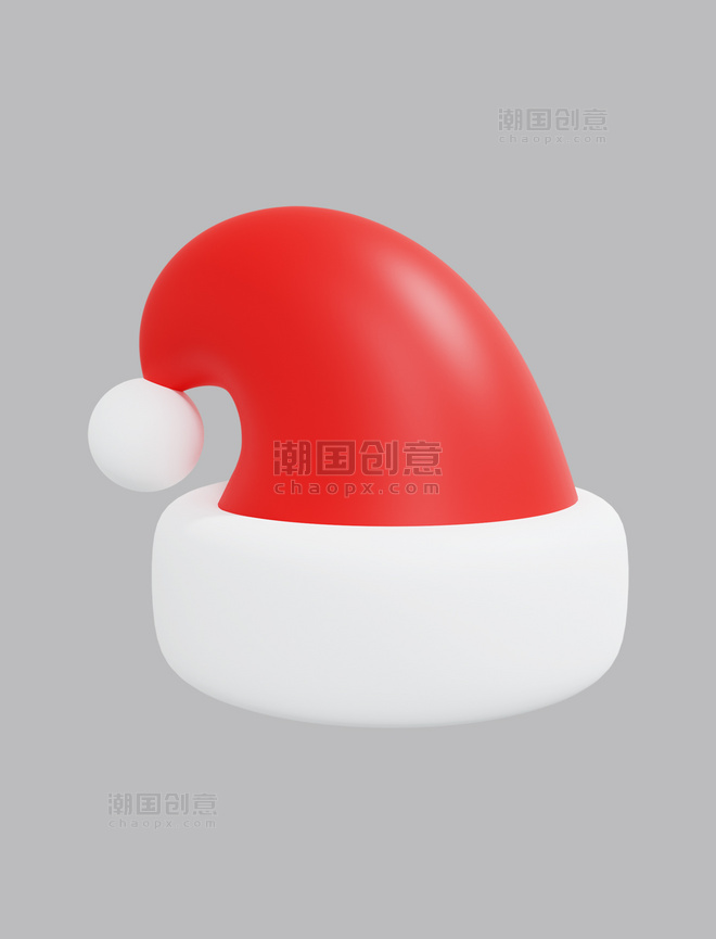 卡通3DC4D立体圣诞节圣诞老人帽子圣诞帽