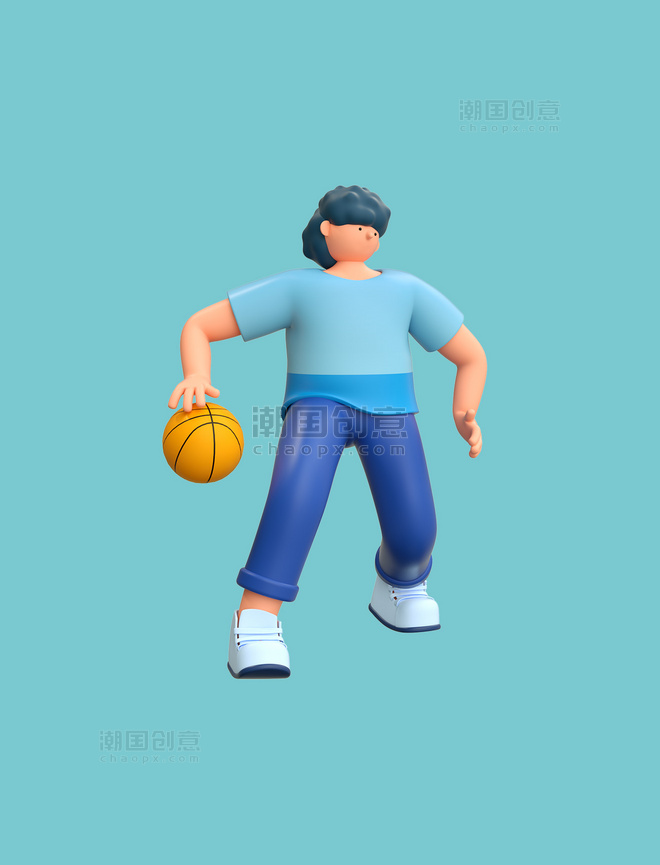 3D体育运动人物篮球