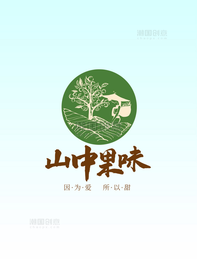 logo人物绿色中式文章配图