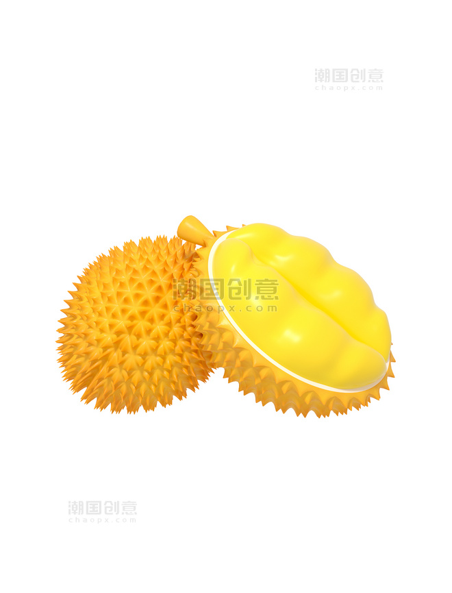 3D立体水果热带榴莲