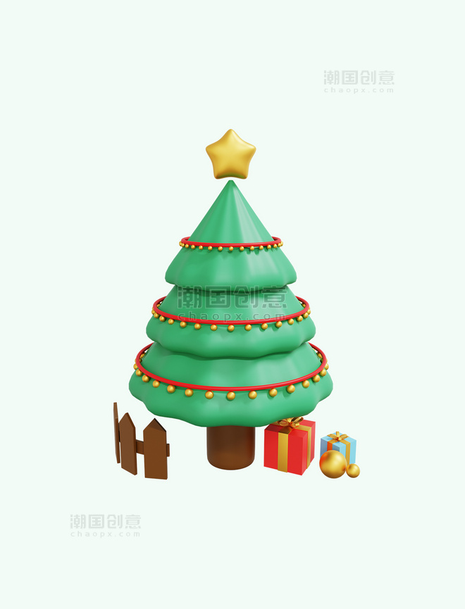 3D立体圣诞圣诞节圣诞树