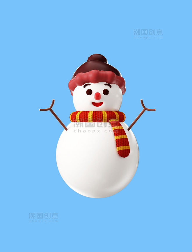 3D立体冬天冬季卡通可爱雪人形象