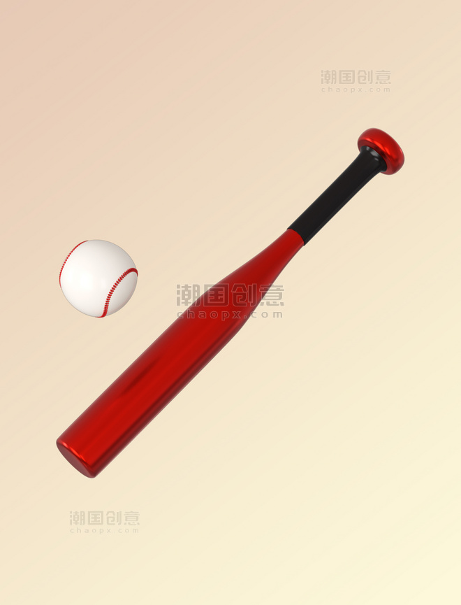 3DC4D立体球类运动打棒球元素