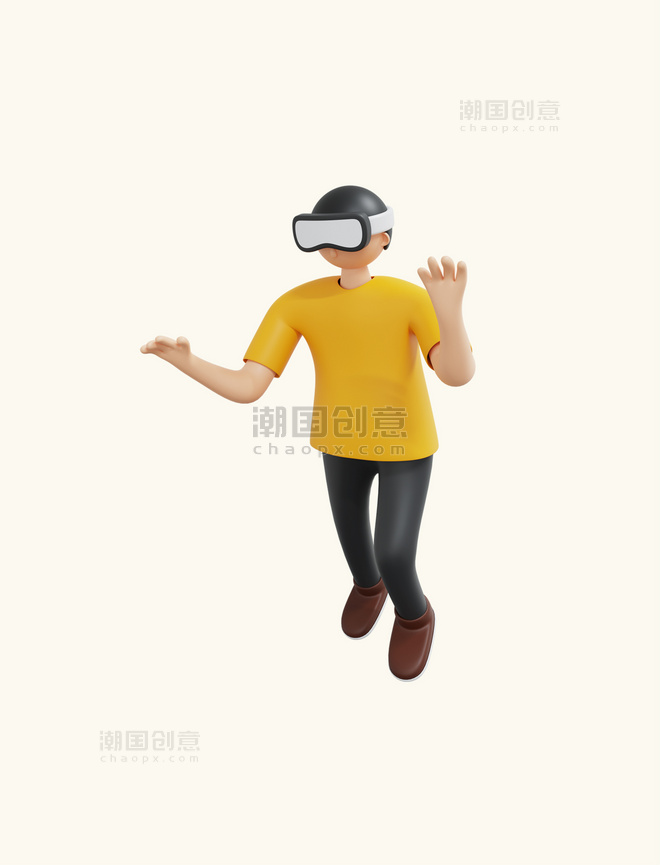 3D立体智能产品VR眼镜人物
