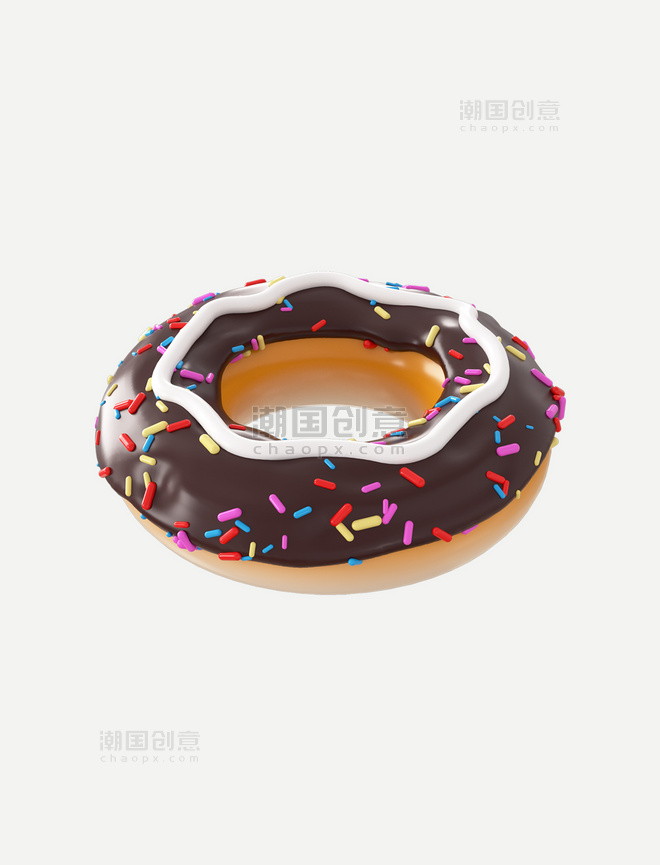 3D美食C4D甜品巧克力甜甜圈