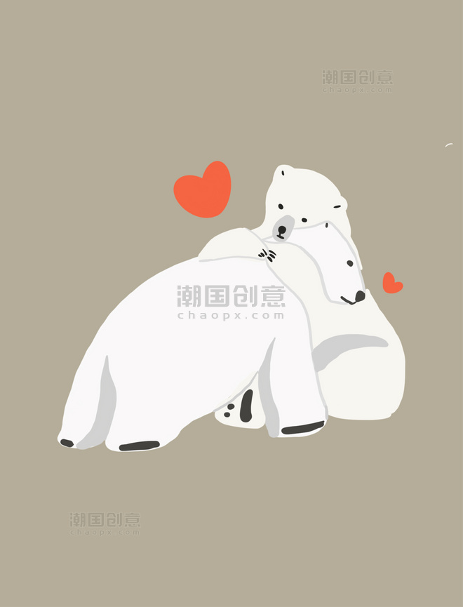 白色北极熊情侣