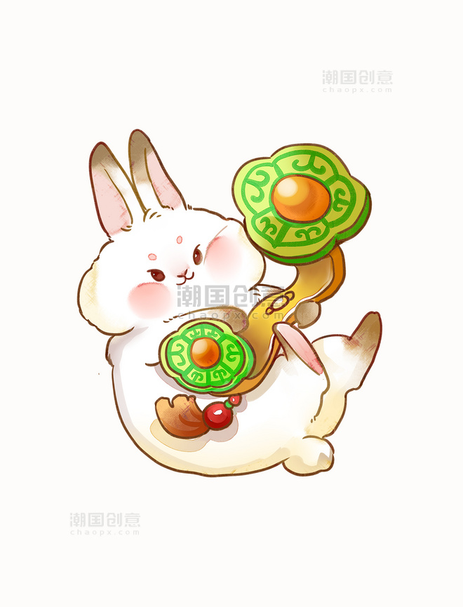 兔年新春春节如意卡通兔子招财春节新年兔年