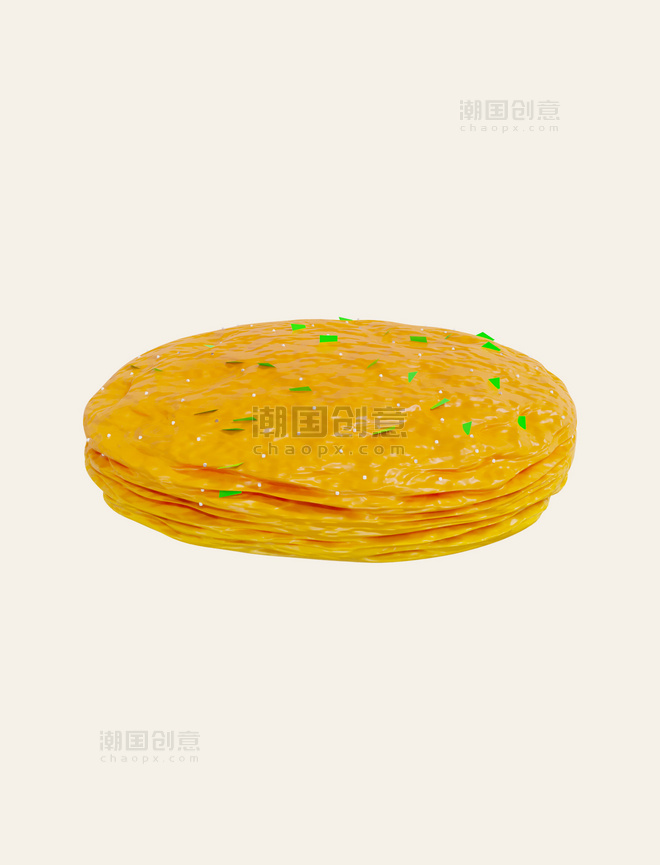 3D立体美食烤饼