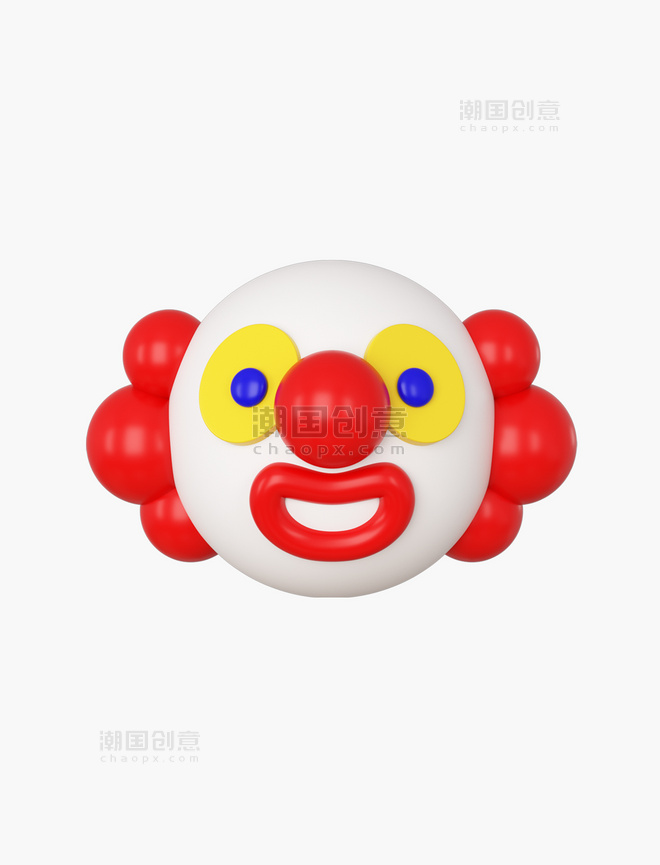 C4D愚人节装饰小丑头像3D立体