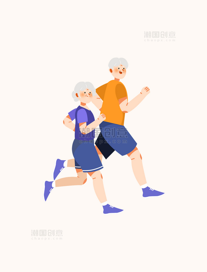 老年人运动锻炼老年跑步晚年生活