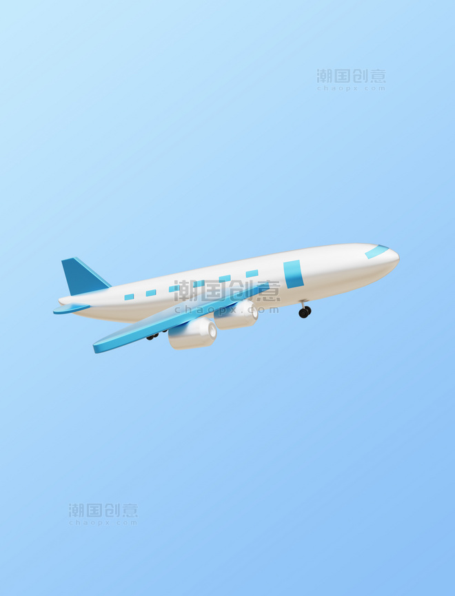 3DC4D立体交通运输工具飞机元素