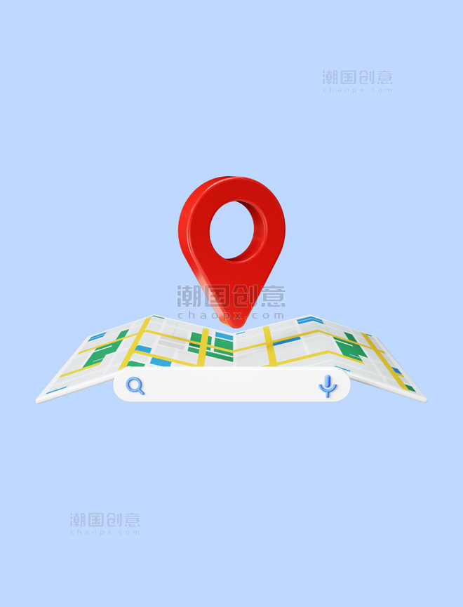 3d地图图标元素搜索查询地点地图导航