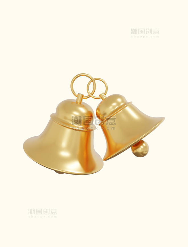 3D立体金色铃铛
