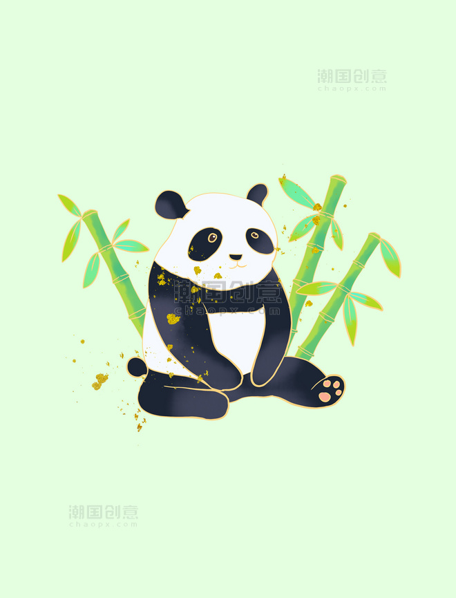 中国风国潮国宝大熊猫