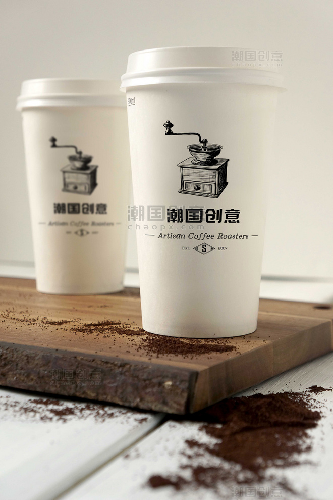 咖啡杯包装白色精品logo样机